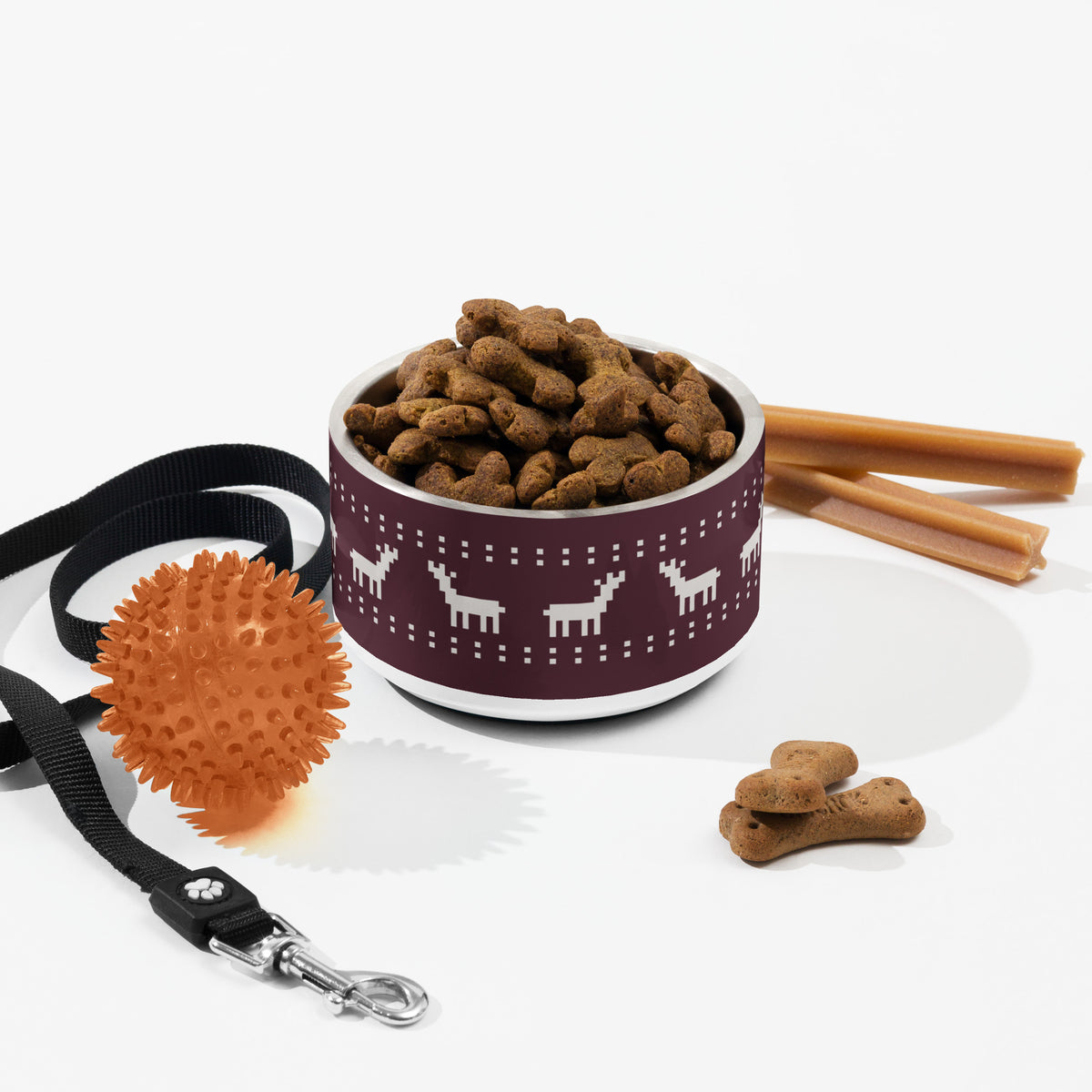 Julmatskål i Glögg med koppel och tuggben