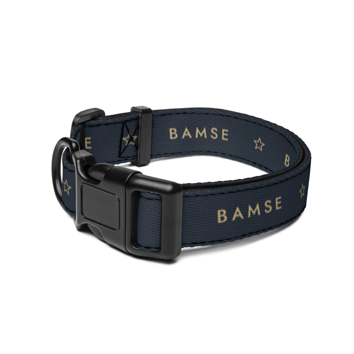 Personligt halsband i Natt med namnet Bamse och stjärnor